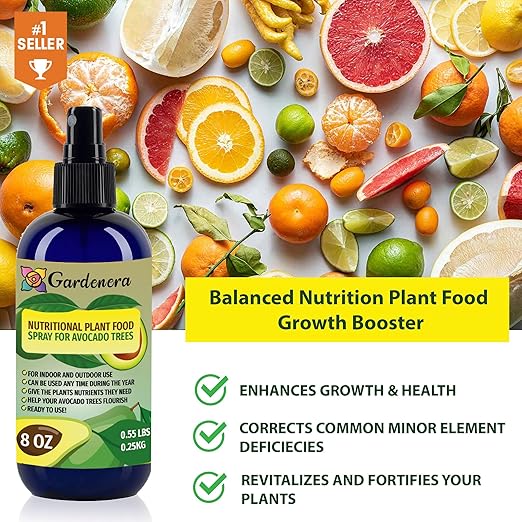 Gardenera Premium Nutritional Plant Food Spray for Lime - Balanced Nutrition Plant Superfood | Excellent Growth Booster for Lime Trees in Pots - 8oz