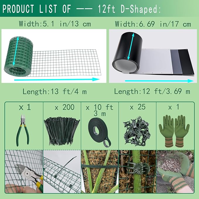 Metal Moss Poles for Climbing Plants, D-Shape Sphagnum Moss Pole Monstera Plant Support for Climbing Plants, DIY Plant Stakes Work with Sphagnum Moss (12ft D-Shaped Frosted)