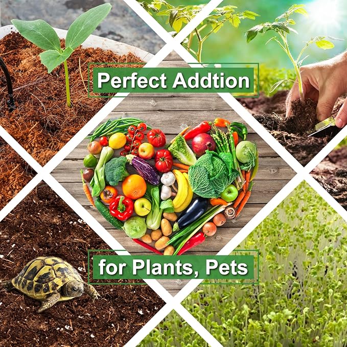 Coco Coir Brick for Plants - 2 Pack Premium 100% Organic Coconut Coir Peat Moss Mix Potting Soil with Low EC & pH Balance, Fiber Coconut Husk for Plants, Flowers, Herbs Garden Soil