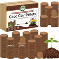 Halatool 200pcs 30mm Organic Coconut Coir Pellets Soil for Seed Starter, Compressed Coco Coir Potting Soil for Growing Vegetables, Fruits, Flowers