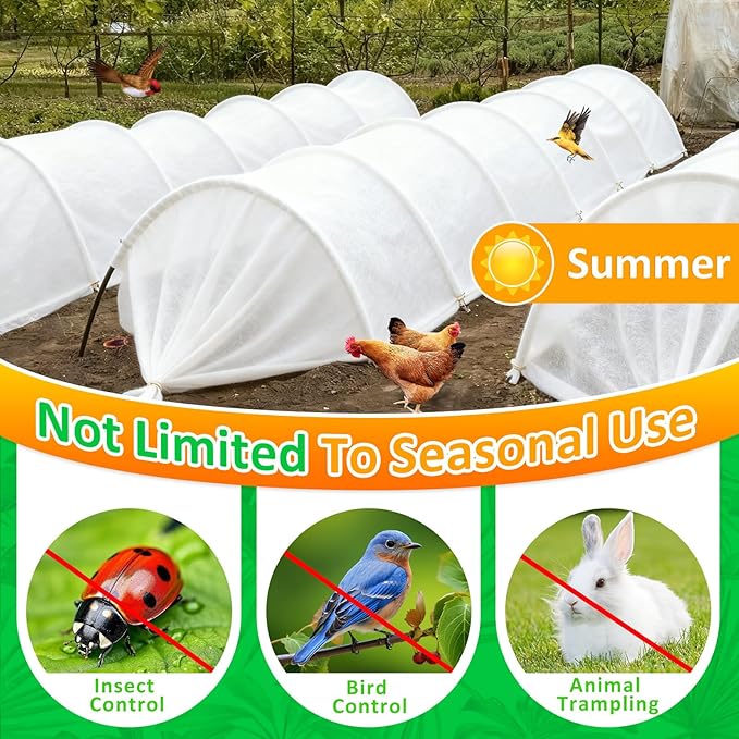 White Plant Covers Freeze Protection, 10 x 30 ft - 2 oz/yd² Frost Cloths for Outdoor Plants, Tree Covers Freeze Protection, Winter Garden Blanket, Sun Cover for Plants for Greenhouse, Vegetables
