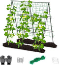 Lalahoni Cucumber Garden Trellis A Frame Trellis for Raised Bed, Plant Support for Flower Vine Grape Vegetable Fruit, Black