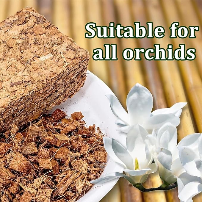 Coco Husk Chips Coconut Substrate for Garden Potting Soil Coconut Brick for Indoor Outdoor Flowers Plants Compressed Low EC Coco Husk Mulch for Garden Coconut Substrate for Reptiles, 4 Pack