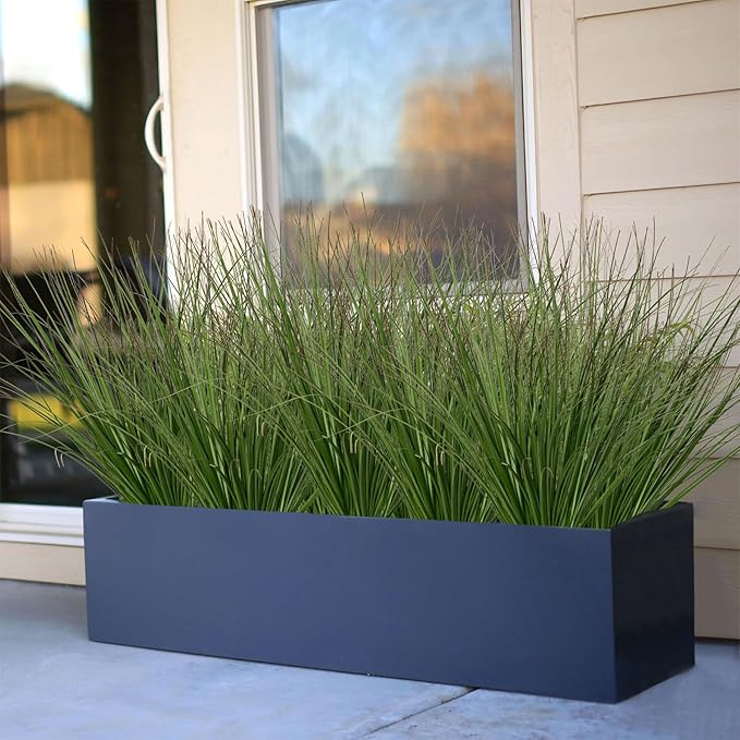 Ttranewsoo Artificial Grass,Fake Grass Artificial Shrubs Wheat Grass Greenery,Fake Grass Decor Artificial Plants Ornamental Grass Outdoor Fake Grass Green Leaves for Decoration(12PCS)
