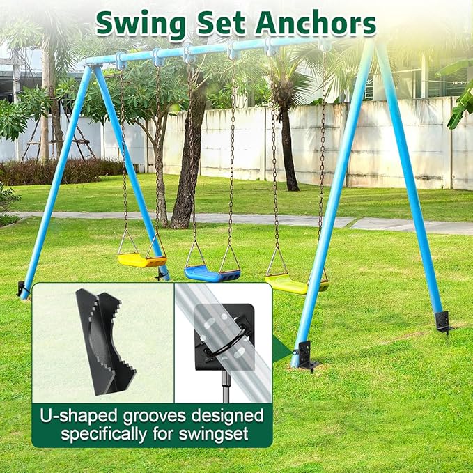 2 Pack 20" Heavy Duty Ground Anchors Shed Anchor Kit, Mobile Home Anchors with Multi Purpose Brackets, Earth Anchor for Gazebos Swing Sets Fences Carports Sheds Goal