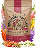 414,500+ Snapdragon Flower Seeds Pack 1 oz - Non-GMO Heirloom Snapdragon Seeds for Planting Indoor & Outdoor Gardening, Flower Seed for Home and Garden in Individual Packet, Floral Perennial Mix