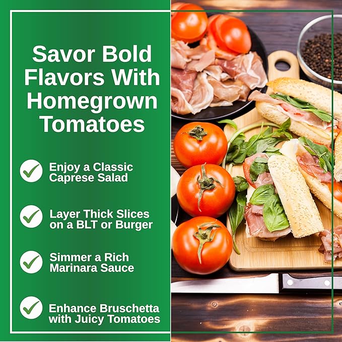 TKE Farms & Gardens - Beefsteak Tomato Seeds for Planting, 75+ Non-GMO Heirloom Seeds, Grow Juicy, Meaty Tomatoes Perfect for Slicing, Sandwiches & Sauces, Includes Easy Growing Instructions
