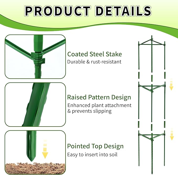 TCBWFY 6-Pack 48-Inch Adjustable Tomato Cages, Heavy-Duty Metal Plant Support Trellis for Garden and Pots, DIY Tomato Stakes, Height Adjustable 16 to 288 Inches