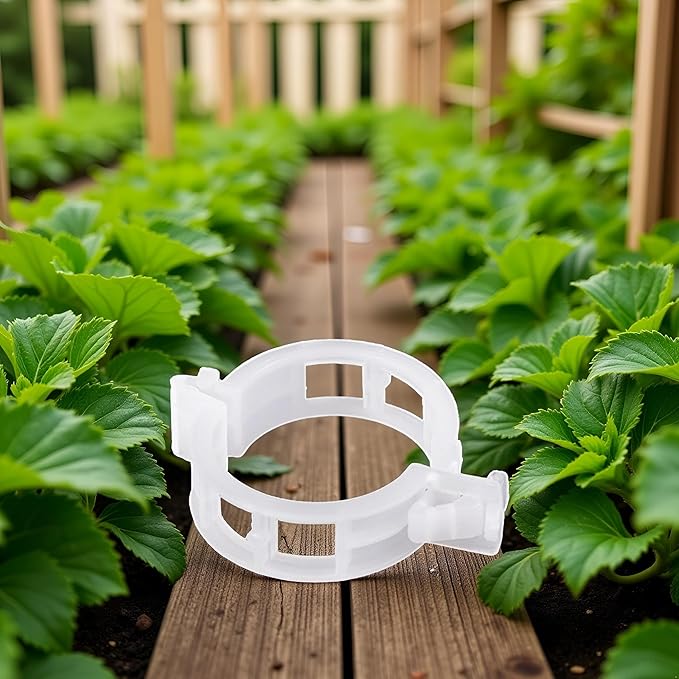 100Pcs White Plastic Trellis Clips Plant Support Clips,Tomato Clip,Cages Plants Vine Vegetable Fastening Clip Grafting Tools Make Plant Grow Upright and Healthier,Plants Support Structures