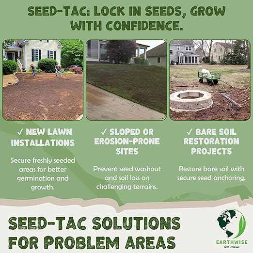 Earthwise Organic Seed Tac – 1 lb – Easy-Use Tackifier for New Grass & Wildflower Seeds – 500 sq. ft. Coverage