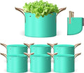 SPONDWILD 7 Pcs 5 Gallon Grow Bags, Small PE Garden Grow Bags for Plants with Branch-Binding Holes and Bottom Drain Holes, Ideal for Vegetables, Strawberries and Flowers