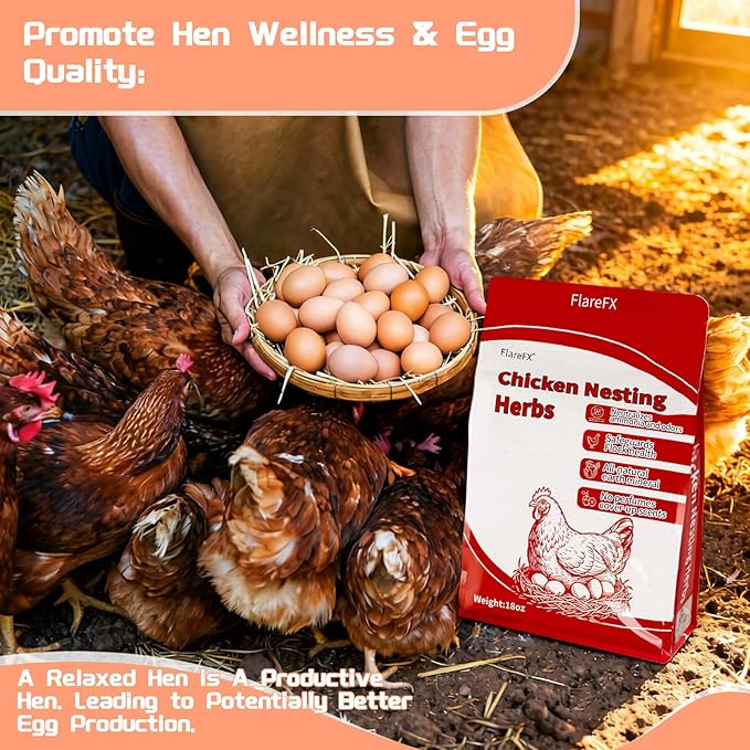 18oz Chicken Nesting Herbs Chicken Feed, Premixed 8 Dried Herbs Dried Poultry Natural Nesting Herbs for Freshening Coop Accessories Natural Refresher Feed & Pest Deterrent Hen Treats for Coops