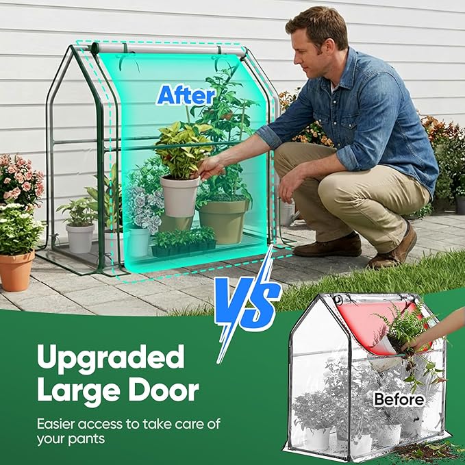 Quictent Mini Greenhouse for Indoor, 2-Pack Tabletop Portable Small Green House Waterproof UV Protected Cover Shelter for Outdoors, Garden Plant Seed Starting Nursery, 36"x18"x33", Clear