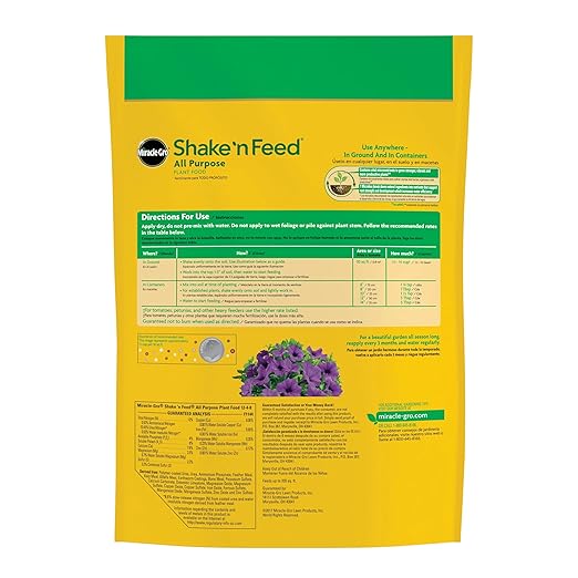 Miracle-Gro Shake 'N Feed All Purpose Plant Food - Outdoor and Indoor Plant Food for In-Ground and Containers, Feeds for up to 3 Months, 8 lbs.