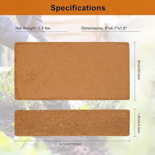 10 Pack Premium Coco Coir Bricks, Coco Coir for Plants, Coconut Fiber Substrate with Low pH & EC, Organic Coconut Fiber for Indoor & Outdoor Gardening and Potting Mix