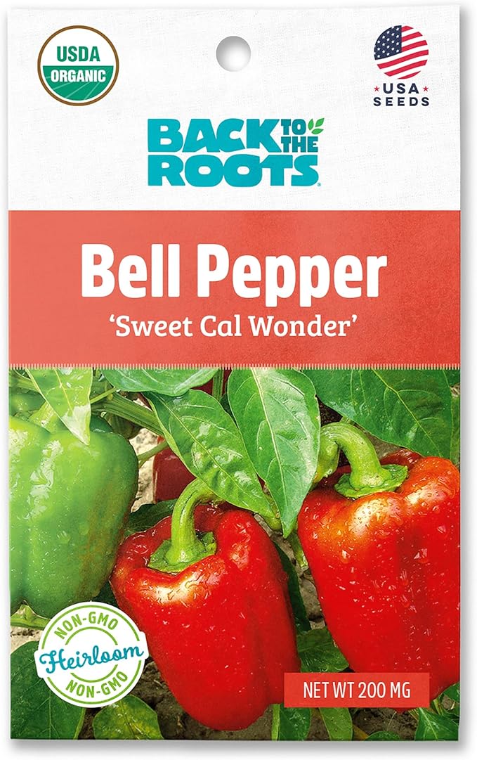 Back to The Roots 100% Organic Seed Packet Bell Pepper 'Sweet Cal Wonder'