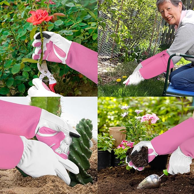 Long-Gardening-Gloves for Women/Men - Thorn Proof Rose Pruning Gloves Heavy Duty Gauntlet, Best Garden Gifts for Gardener-S