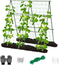 Lalahoni Cucumber Garden Trellis A Frame Trellis for Raised Bed, Plant Support for Flower Vine Grape Vegetable Fruit, Green