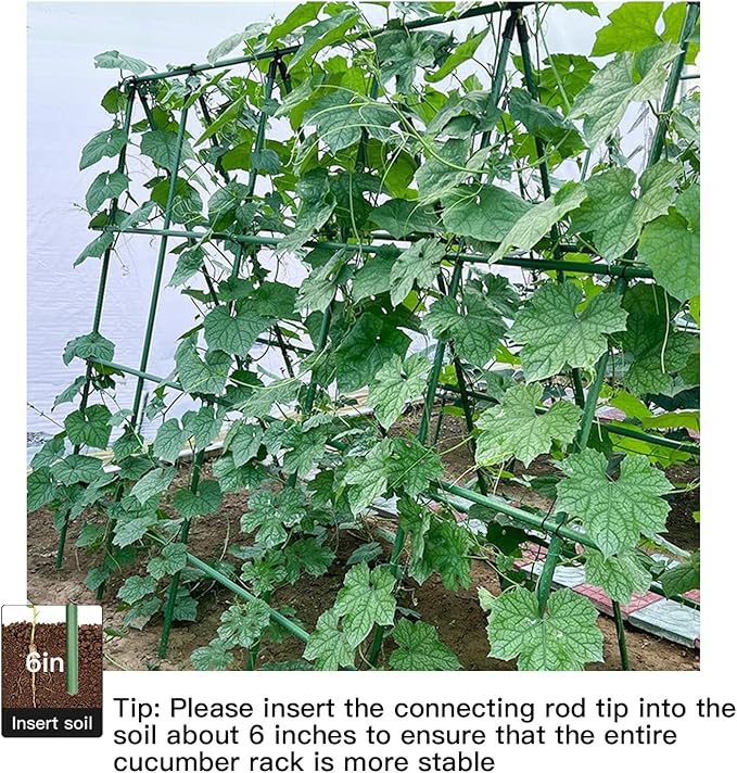 A-Type Cucumber Climbing pergola up to 50in up to 46-48in, Outdoor Climbing Triangle Plant Garden net, Vegetable Plant Support, loofah Climbing pergola