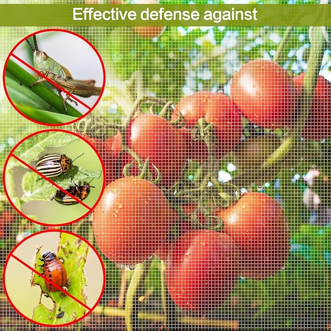 8x20ft Large Garden Netting - Ultra Fine Mesh Plant Covers to Keep Small Animals Pest Out, Bird Barrier for Protecting Vegetables Fruits Flowers Raised Beds (Without Pole)