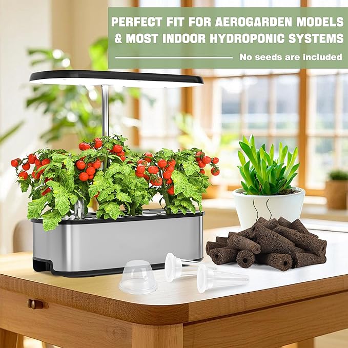 161 Pcs Seed Pod Kit Plant Seed Starter Sponges Kit for Hydroponic Indoor Garden System, Growing Pods Kit Include 30 Grow Sponges,30 Grow Baskets,30 Grow Domes,30 Pod Labels