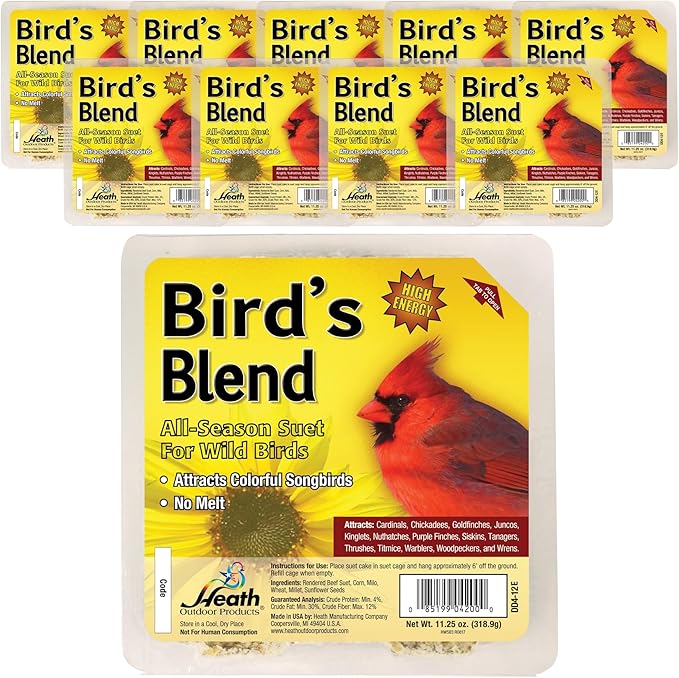 Heath Outdoor Products birds DD4-10 All Season High Energy Suet Cake, Case Of 10