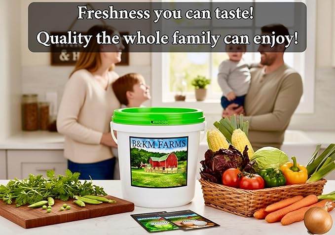 Beginner Survival Seed Vault: 10,000+ Heirloom & Non-GMO Seeds (20 Easy to Grow Varieties) by B&KM Farms