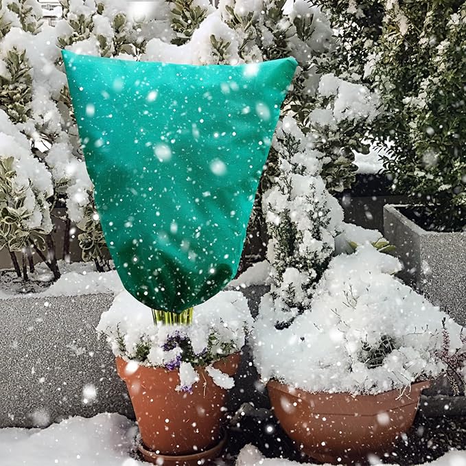 Insoma 2 Packs 2.2 oz/yd² Plant Covers Freeze Protection 47.7" W X 71.7" H, Outdoor Plants Frost Protection Covers with Zipper & Drawstring, Frost Blankets for Tree in Winter