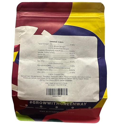 Greenway Biotech, Inc. Lettuce Fertilizer 8-15-36 Powder - Water Soluble with Chelated Micronutrients for Lettuce Kale Spinach Microgreens - Helps Prevent Tip Burn - Hydroponics or Soil - 1 LB