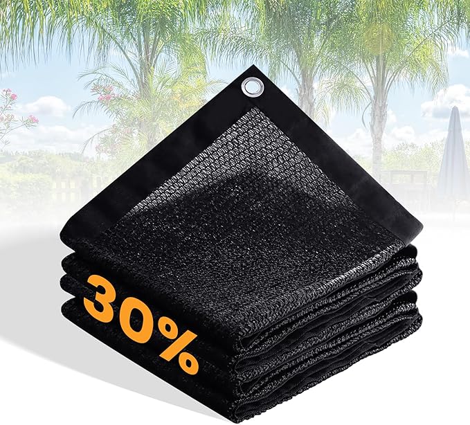 VICLLAX 30% Black Garden Shade Fabric Sun Shade Cloth - UV Resistant Sunblock Netting for Plants, Flowers & Vegetables | Lightweight Cover for Greenhouse & Outdoor Garden Protection, 5×8 FT