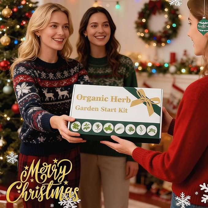 Organic Indoor Herb Garden Start Kit - Unique Gifts for Women, Valentine's Day Gift, Easy House Plant- Birthday for Women,House Warming Gift New Home- Fresh Herb Garden DIY Crafts for Adults