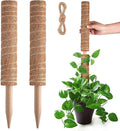Pisol Moss Pole for Plants Monstera, Extendable Plant Sticks Support, Plant Stakes for Indoor Potted Plant, 15.7'' Coco Coir Pole Plant Trellis for Sphagnum, Pothos and Other Climbing Plants(2 PCS)