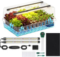 Self-Watering Seed Starter Tray with Grow Lights, 60 Cells Seed Starter Kit, Full Spectrum Grow Light for Seed Starting, Timing Set, Germination Tray Grow Kits with High Humidity Domes
