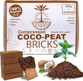 Compressed Coco Coir Bricks – 100% Organic, 650g x 6 Bricks – Expands to 8L Each, Eco-Friendly, Biodegradable, No Chemicals – Ideal for Vegetables, Fruits, Flowers, Seedlings
