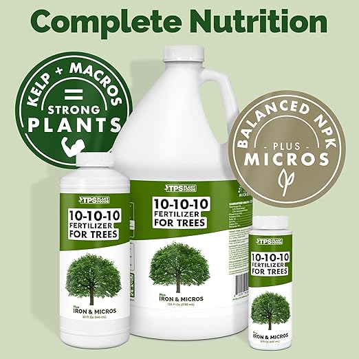 Liquid 10-10-10 Fertilizer for Trees and Shrubs – Balanced NPK Plus Iron and Micros for Stronger Growth and Healthy Roots, 1 Gallon