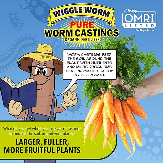 100% Pure Organic Mineral-Dense Worm Castings Fertilizer in Resealable Zipper Pouch, 4.5lbs, 2 Pack - Improves Soil Fertility and Aeration for Growing Better Houseplants, Veggies, and More