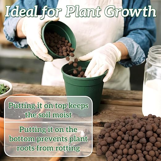 Leca Clay Pebbles for Plants - 5mm-10mm Clay Balls for Plants Pebbles for Indoor Plant Hydroponic Growing Gardening Orchids Drainage Decoration Aquaponics Growing Terrarium 250g