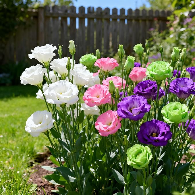 Lisianthus Flower Seeds for Planting, 200 Mix Color Annual Lisianthus Seeds, Non-GMO Thornless Lisianthus Flowers Seed for Home Garden Outdoor