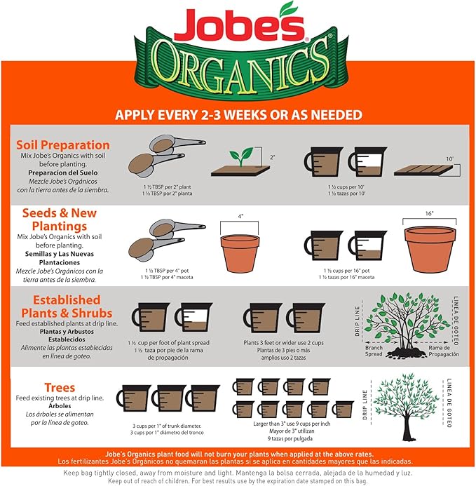 Jobe’s Organics Granular Garden Fertilizer, Easy Plant Care Fertilizer for Fruit and Citrus Plants and Trees, 4 lbs Bag