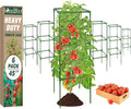 ZeeDix 6 Pack Heavy Duty Tomato Cages for Garden 45 Inches, Square Adjustable Tomato Trellis Cage Climbing Plant Support Trellis Plant Cages for Climbing Vegetables Flowers with 40Pcs Clips