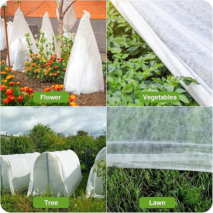 Covers Freeze Protection, Cookmaster 10x50FT Frost Cloth Plant Freeze Protection, Garden Floating Row Covers for Raised Beds/Vegetables Insect/Winter Frost (White)