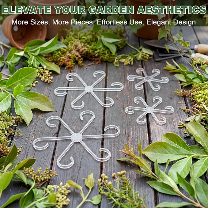 8 Pack Upgraded Plant Stem Support, Clear Plant Support for Indoor Plants, Monstera Plant Support, Reusable Plant Stabilizer, 4 Sizes Included Plant Accessories