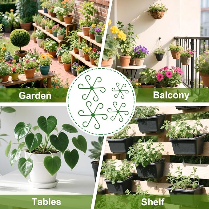 Augshy 20 Pcs Plant Stem Support Reusable Plant Growth Accessories,4 Sizes Climbing Houseplant Stem Holders for Flower Plants Indoor Outdoor Promote Prosperous Growth