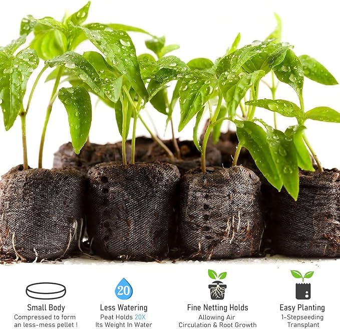 Legigo 100 Pcs 36mm Seed Starter Peat Pellets for Seedlings- Compressed Seed Starter Pods Seed Starting Pellets Plugs Soil Peat Pods for Starting Seeds, Garden Planting Herb Flower Vegetables