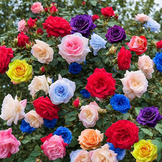 100+ Rose Seeds: 16 Red Pink Yellow Heirloom Varieties for Colorful Perennial Shrubs