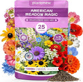 Wildflower Seeds Bulk Mix - 10,000+ Non-GMO Perennial & Annual Seeds - Texas, California & Florida Native Wildflower Seeds for Hummingbirds, Butterflies, & Cut Flowers - Cosmos, Throw and Grow