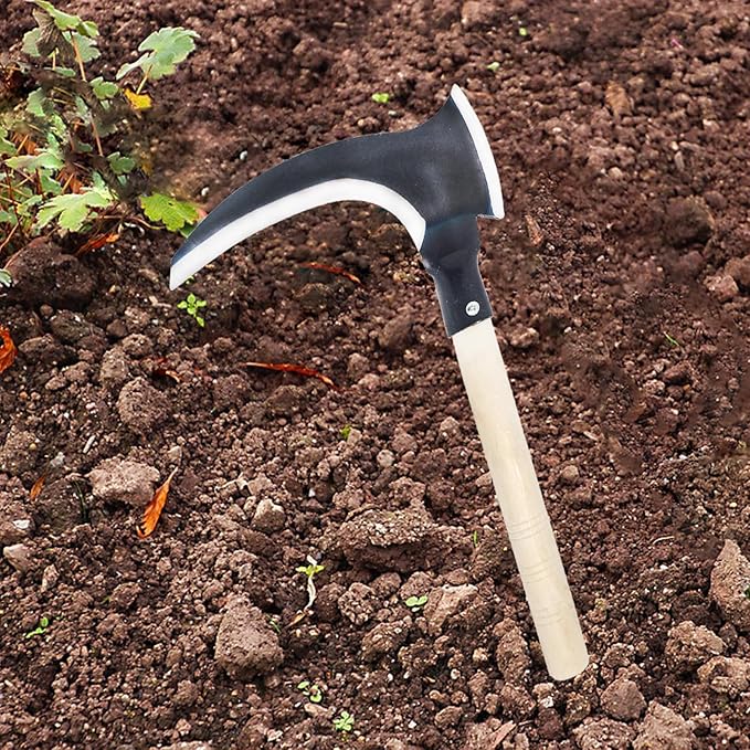 Scythe Tool，Sickle Garden Tool，Scythe Weapon,Long Handle Sickle