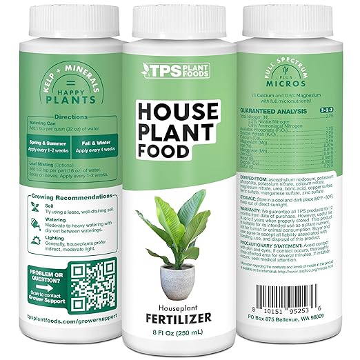 Houseplant Fertilizer – Liquid Plant Food for Lush Growth, Rich Green Leaves & Stronger Root Development, 8 oz