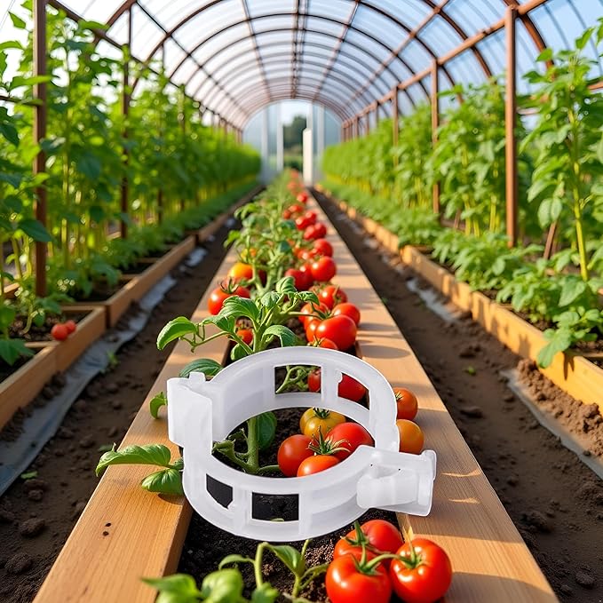100Pcs White Plastic Trellis Clip Plants Support Clips, Tomato Clips, Plants Support Structures, Cages Plants Vine Vegetable Fastening Clip Grafting Tools Make Plants Grow Upright