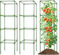 3 Pack Square Tomato Cages for Garden - 56 Inch Heavy Duty Tomato Plant Support Stakes, Sturdy Metal Core with Rust-Resistant Coating, Tomato Trellis for Raised Beds